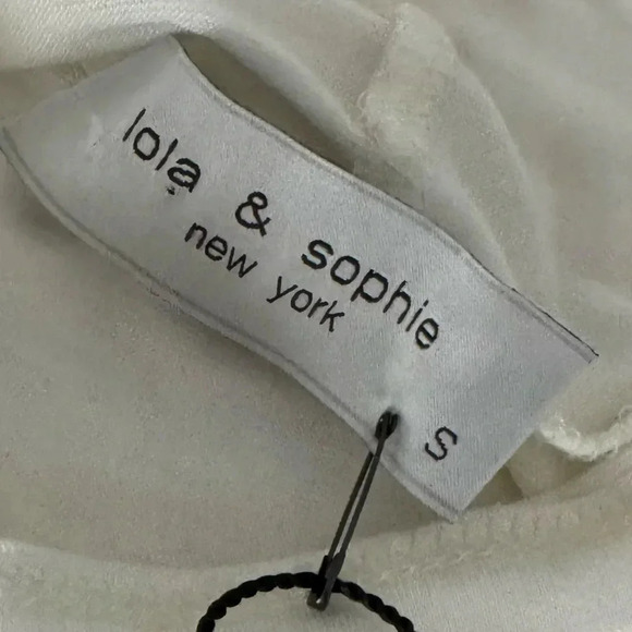 NWT Lola & Sophie Designer Blouse Knit White Turtle Neck Long Sleeve Small - Picture 8 of 14